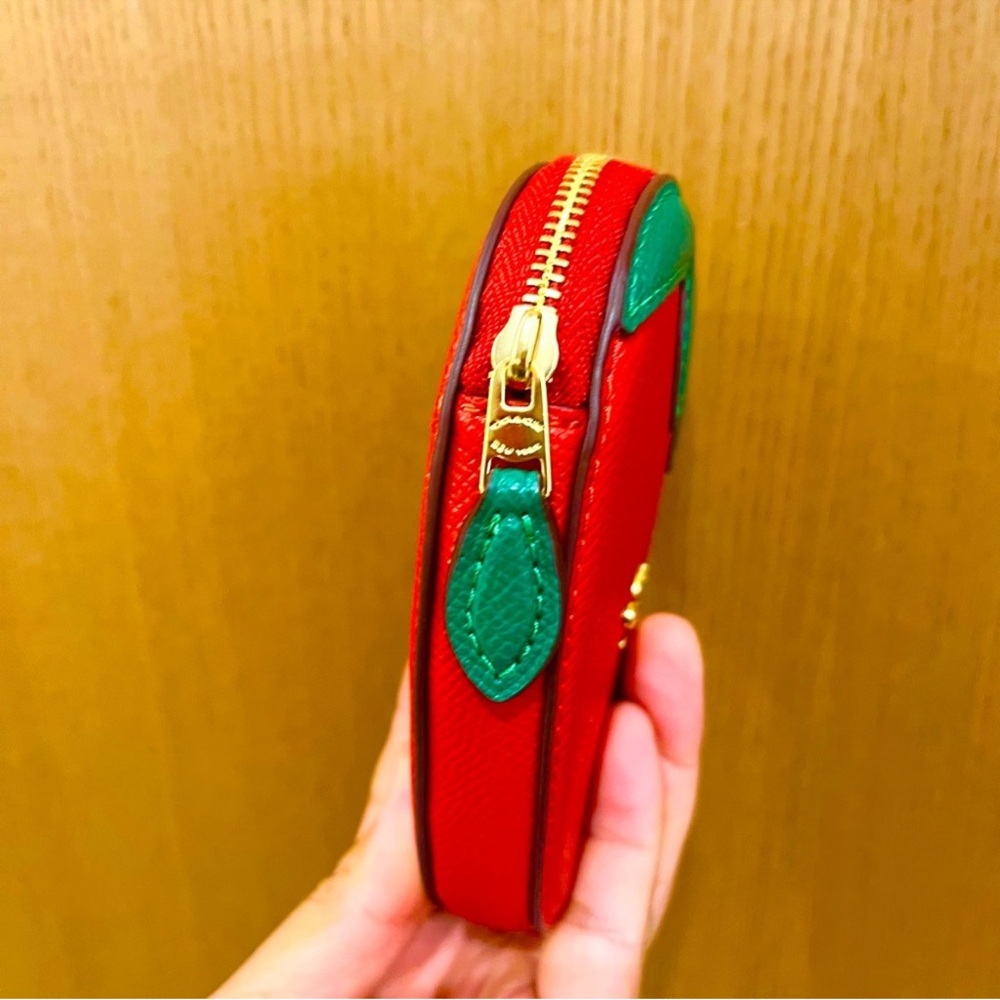 JUDY EX LABEL do not buy!!! Coach NWT Red and Green Strawberry coin case!! - Picture 3 of 6